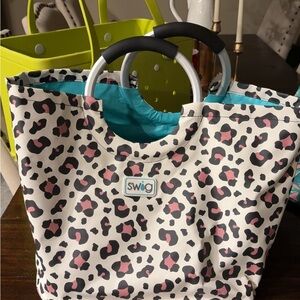Swig Leopard Print Tote Bag with Circular Handles